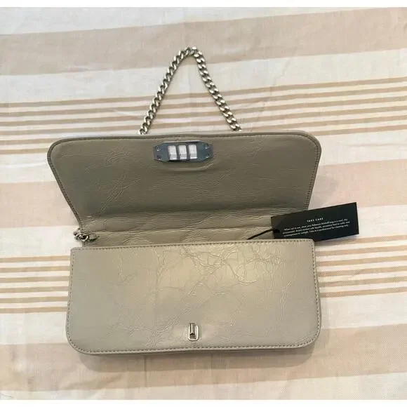 Rebecca Minkoff NWT | gray Deco quilted clutch handbag purse, silver accents - Picture 8 of 9